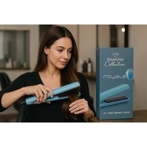 Diamond Collection Royale 1.25” Pure Ceramic Flat Iron  Hard to Find Pastel Blue